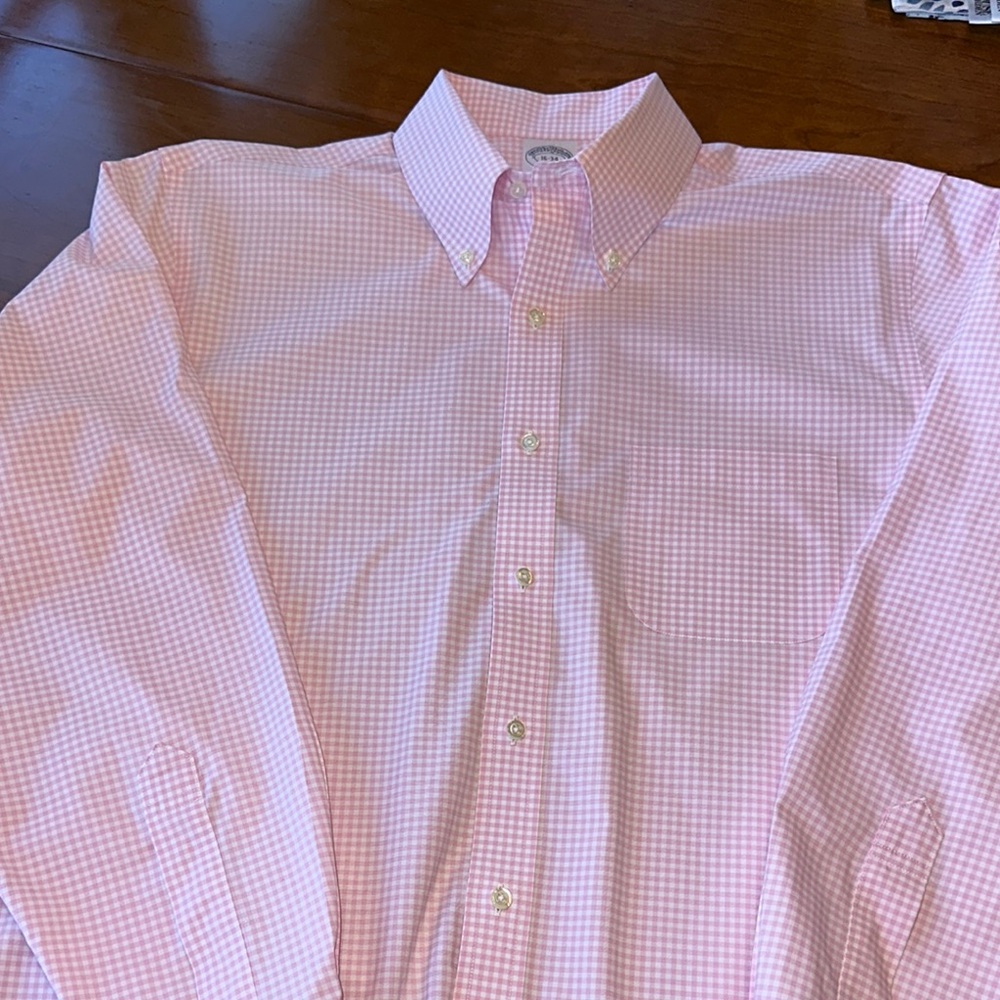 Men's Brooks Brothers Pink Checkered Dress Shirt